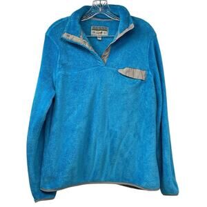 Jachs Cabin Blue 1/4 snap sherpa Fleece Pullover sweater Jacket Polyester Sz Med